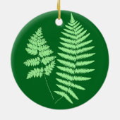 Holz-Fern-Muster, Smaragd und leicht grün Keramik Ornament (Hinten)
