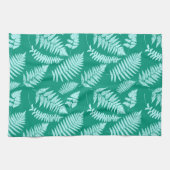 Holz-Fern-Muster, Türkis und Aqua Geschirrtuch (Horizontal)