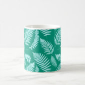 Holz-Fern-Muster, Türkis und Aqua Kaffeetasse (Mittel)