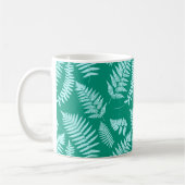 Holz-Fern-Muster, Türkis und Aqua Kaffeetasse (Links)