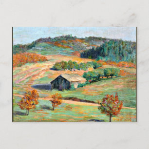 Holz - Frühe Herbstlandschaft Postkarte