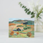 Holz - Frühe Herbstlandschaft Postkarte (Stehend Vorderseite)