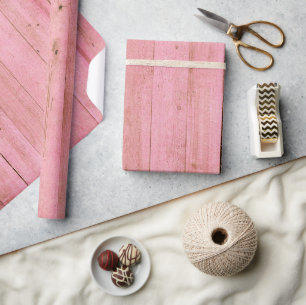 Holz gebleicht rosa farbene Holzkörnchen Mädchen Geschenkpapier