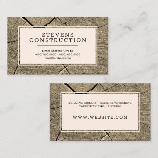 Holz gerahmt rustikaler Stil Visitenkarte (Vorne/Hinten)