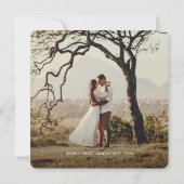 Holz geschnitten Grain Custom Foto Rustikale Hochz Einladung (Rückseite)