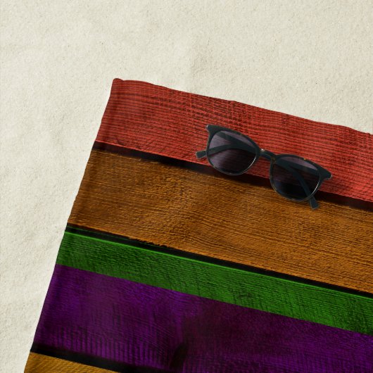 Holz gestrichen bunt rustikal gestreift strandtuch (Beispiel)