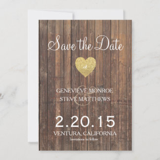 Holz Glitter Save-the-Date Ankündigungen Einladung