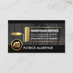 Holz Gold Paint Brush Handyman Painter Visitenkarte