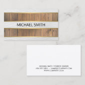 Holz Gold Trim Textur Streifen Visitenkarte (Vorne/Hinten)