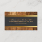 Holz | Gold Trimm Banner Visitenkarte (Rückseite)
