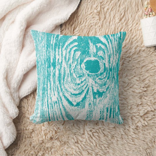 Holz Grain Aqua Pattern Pillow Kissen (Decke)