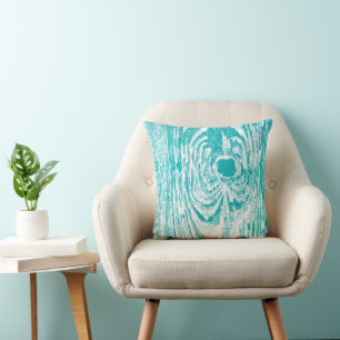 Holz Grain Aqua Pattern Pillow Kissen