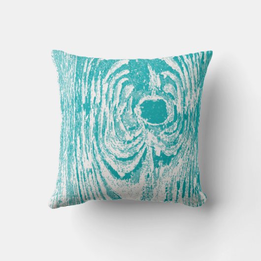 Holz Grain Aqua Pattern Pillow Kissen (Rückseite)