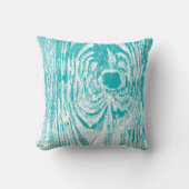 Holz Grain Aqua Pattern Pillow Kissen (Vorderseite)