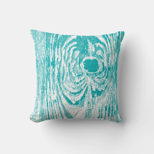 Holz Grain Aqua Pattern Pillow Kissen (Vorderseite)