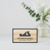 Holz Grain Black Hand Flugzeug Handyman Carpenter Visitenkarte (Stehend Vorderseite)