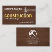 Holz Grain Gold Konstruktion Silberhämmernnagel Visitenkarte (Vorne/Hinten)