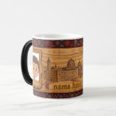 Holz gravierter Stil Jerusalem Tasse (Vorderseite Links)