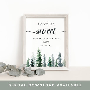 Holz Grove Wedding Dessert Table Sign Poster