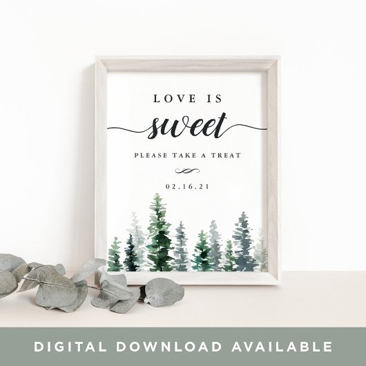 Holz Grove Wedding Dessert Table Sign Poster