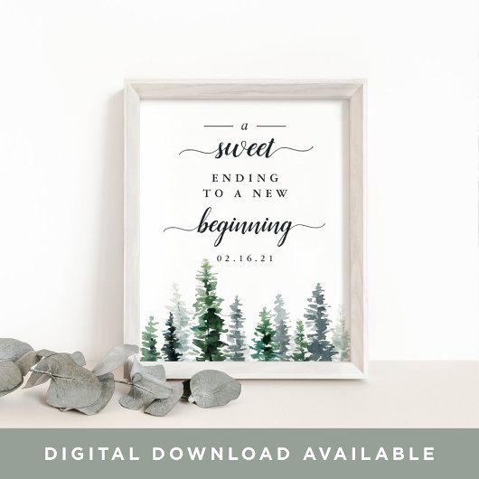 Holz Grove Wedding Dessert Table Sign Poster