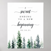 Holz Grove Wedding Dessert Table Sign Poster (Vorne)