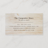 Holz, Hammer und Nägel, Tischler, Tischler Visitenkarte (Rückseite)