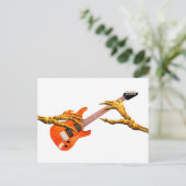 Holz Hände spielen E-Gitarre Geschenkdesign Postkarte (Stehend Vorderseite)