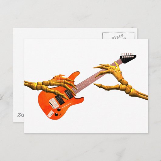 Holz Hände spielen E-Gitarre Geschenkdesign Postkarte (Vorne/Hinten)