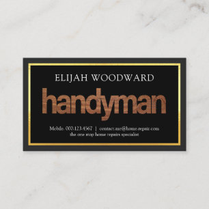 Holz-Handwerker-Schild in Goldrahmen Visitenkarte