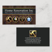 Holz Handyman Bau Icons Visitenkarte (Vorne/Hinten)