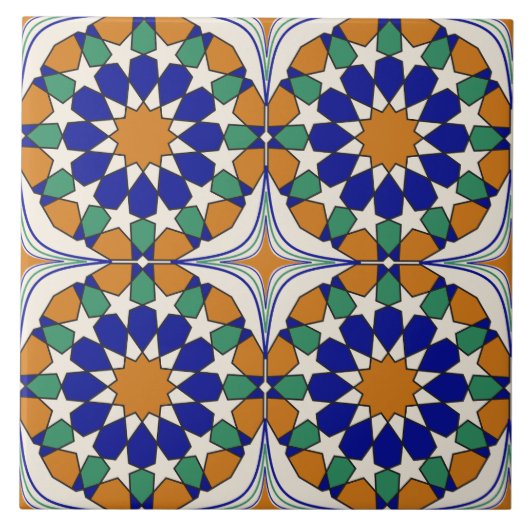 Holz Harmonie marokkanisches Mosaikmuster Fliese (Vorderseite)