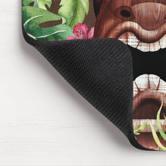 Holz Hawaiian Tiki Luau Island Sommer Floral Mousepad (Ecke)