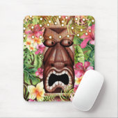Holz Hawaiian Tiki Luau Island Sommer Floral Mousepad (Mit Mouse)