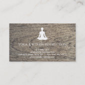 Holz Hintergrund Elegante Meditation Om Logo Yoga Visitenkarte (Rückseite)