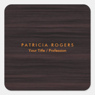Holz Hintergrund Orange Brown Beruflich Quadratischer Aufkleber