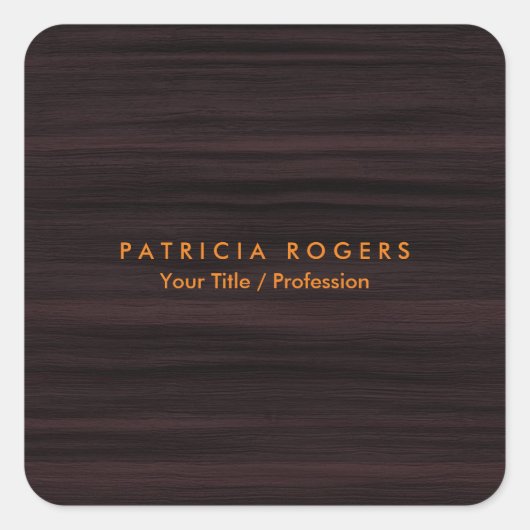 Holz Hintergrund Orange Brown Beruflich Quadratischer Aufkleber (Vorderseite)