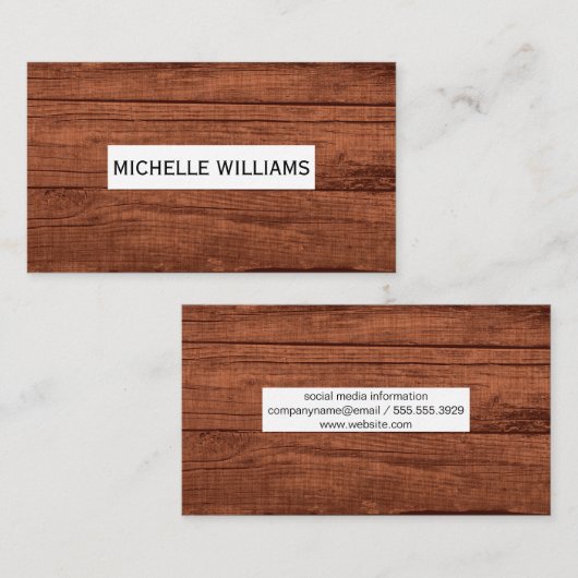 Holz-Hintergrund Visitenkarte (Vorne/Hinten)