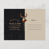 Holz Hirsche Rustikales Land Save the Date Ankündigungspostkarte (Rückseite)