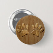 Holz Hund Pfotenabdrücke Button (Vorne & Hinten)