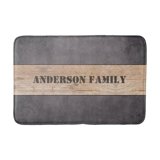 Holz im dunklen Hintergrund, Familienname Badematte (Vorderseite)