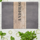 Holz im dunklen Hintergrund, Familienname Geschirrtuch (Gefaltet)