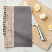 Holz im dunklen Hintergrund, Familienname Geschirrtuch (Viertel Falte)