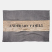 Holz im dunklen Hintergrund, Familienname Geschirrtuch (Horizontal)