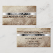 Holz-Imitate Textur silberne Streifen Visitenkarte (Vorne/Hinten)