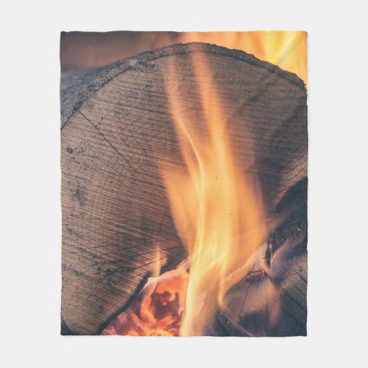 Holz in Flammen Fleecedecke (Vorderseite)