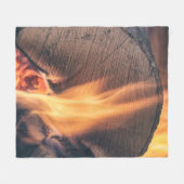 Holz in Flammen Fleecedecke (Vorderseite (Horizontal))
