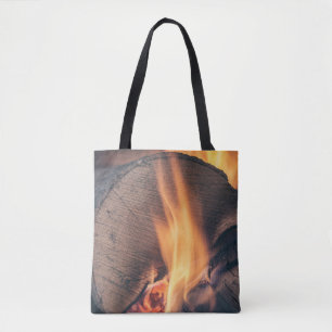 Holz in Flammen Tasche