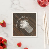 Holz Inspiriert Mason Jar Gipskraut Hochzeit Serviette (Beispiel)