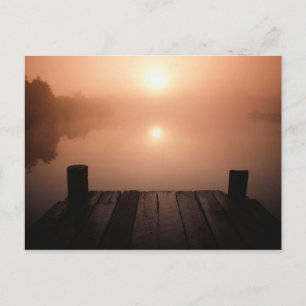 Holz Jetty am See bei Sonnenuntergang   New Orlean Postkarte